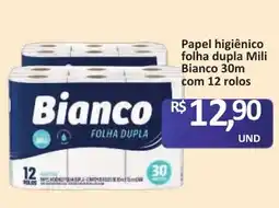 Paulistão Supermercados Papel higiênico folha dupla Mili Bianco oferta