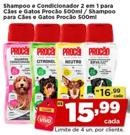 Rede Vivo Shampoo e condicionador 2 em 1 para cães e gatos procão oferta