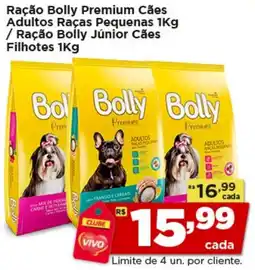 Rede Vivo Ração Bolly Premium Cães Adultos Raças Pequenas / Ração Bolly Júnior Cães Filhotes oferta