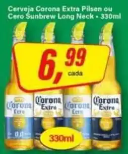 Rede Supermarket Cerveja Corona Extra Pilsen ou Cero Sunbrew Long Neck oferta