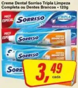 Rede Supermarket Creme Dental Sorriso Tripla Limpeza Completa ou Dentes Brancos oferta