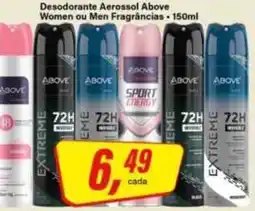 Rede Supermarket Desodorante Aerossol Above Women ou Men Fragrâncias oferta