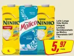 Rede Supermarket Leite Longa Vida Ninho Integral, Levinho Semidesnatado ou Molico Desnatado UHT oferta