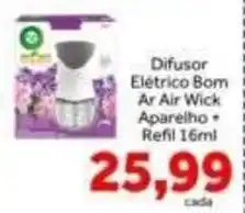 Shibata Supermercados Difusor Elétrico Bom Ar Air Wick Aparelho + Refil 16ml oferta