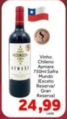 Shibata Supermercados Vinho chileno aymara oferta