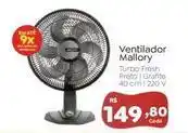 Novo Atacarejo Mallory - ventilador turbo fresh preto/grafite oferta