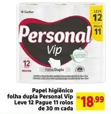 Mercado Extra Personal - papel higiênico folha dupla vip oferta