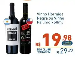 Extrabom Supermercados Vinho Hormiga Negra ou Vinho Pailimo oferta