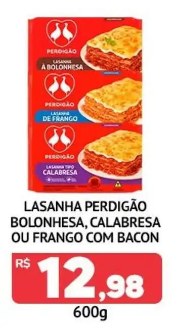 Lasanha perdigão bolonhesa, calabresa ou frango com bacon