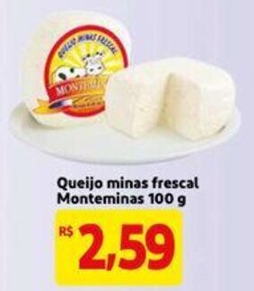 Mercado Extra Queijo minas frescal Monteminas 100g oferta