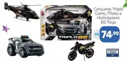 Supermercados Jau Serve Conjunto Triplo Carro, Moto e Helicóptero BS Toys oferta