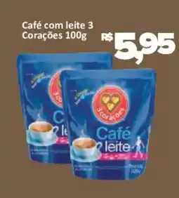 Supermercados Savegnago Café com leite 3 Corações oferta