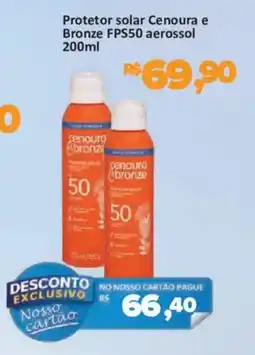 Supermercados Savegnago Protetor solar cenoura e bronze fps50 aerossol oferta