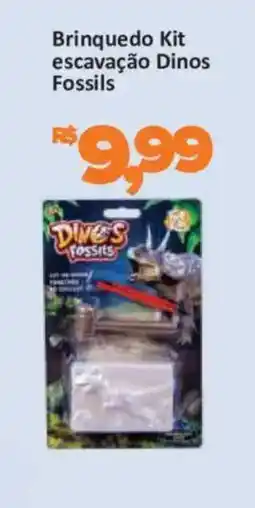 Supermercados Savegnago Brinquedo Kit escavação Dinos Fossils oferta