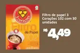 Supermercados Savegnago Filtro de papel 3 corações oferta