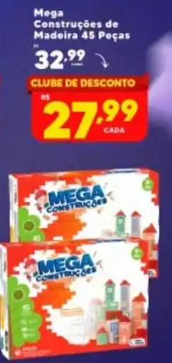 Nidobox Mega Construções de Madeira 45 Peças oferta