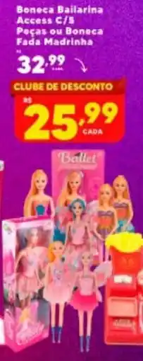 Nidobox Boneca Ballarina Access C/5 Peças ou Boneca Fada Madrinha oferta