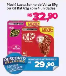 Supermercados Savegnago Picolé Lacta Sonho de Valsa ou Kit Kat oferta