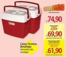 Atacadão Caixa Térmica Botafogo Vermelha 26L oferta
