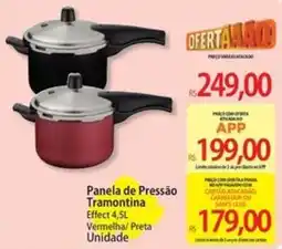 Atacadão Panela de Pressão Tramontina Effect Vermelha/ Preta oferta