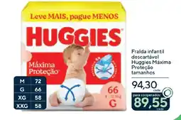 Coop Fralda infantil descartável Huggies Máxima Proteção tamanhos oferta