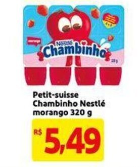 Petit Suisse Chambinho Nestle Morango 320g