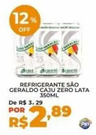 Refrigerante são geraldo caju zero lata