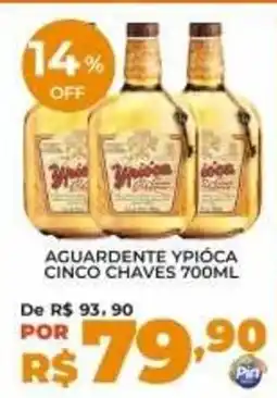 Pinheiro Supermercado Aguardente Ypióca Cinco Chaves oferta