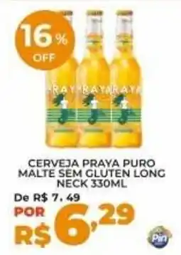 Pinheiro Supermercado Cerveja praya puro malte sem gluten long neck oferta