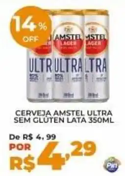 Pinheiro Supermercado Cerveja amstel ultra sem gluten lata oferta