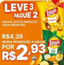 Pinheiro Supermercado batata lays classica ou sour cream oferta