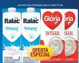 Supermercados Guanabara leite uht longa vida integral italac ou glória tp litro oferta