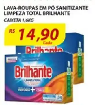 Assaí Atacadista Lava roupas em po Sanitizante Limpeza Total Brilhante 1.6kg oferta