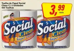 Rede Supermarket Toalha de Papel Social Clean C/ 2 Unidades oferta