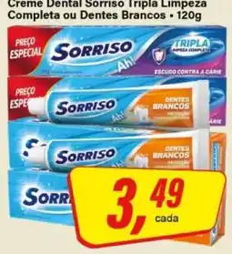 Rede Supermarket Creme Dental Sorriso Tripla Limpeza Completa ou Dentes Brancos oferta