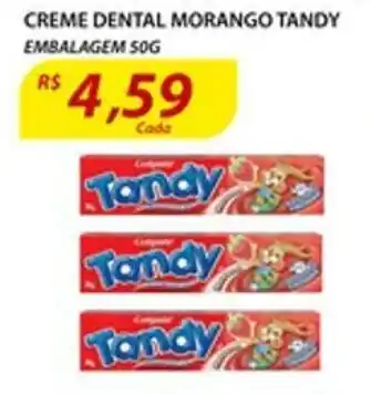 Assaí Atacadista creme dental Morango Tandy 50g oferta