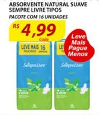 Assaí Atacadista Absorvente Natural Suave Sempre Livre tipos oferta