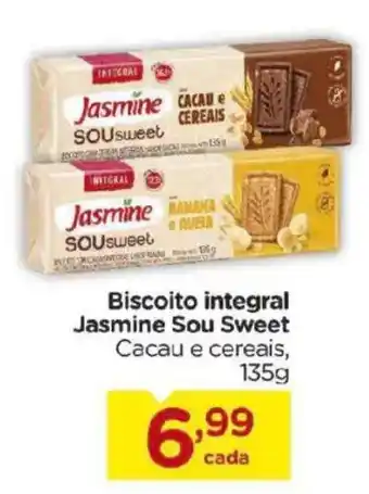 Biscoito integral jasmine sou sweet cacao e cereais