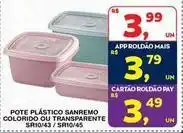 Roldão Sanremo - pote plástico colorido ou transparente sr10/43/ sr10/45 oferta