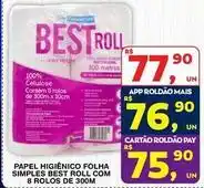 Roldão Premium - papel higiênico folha simples oferta