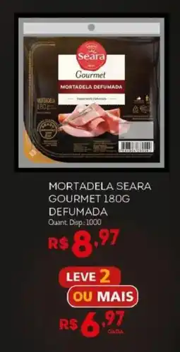 Bistek Supermercados mortadela seara gourmet defumada oferta