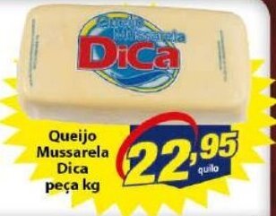 Vencedor Atacadista Queijo mussarela Dica peca 1kg oferta