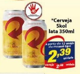 Vencedor Atacadista Cerveja Skol lata 350ml oferta