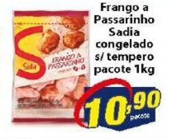 Vencedor Atacadista Frango a Passarinho Sadia congelado s/ tempero pacote 1kg oferta