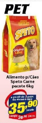 Alimento p/ caes Speto carne pacote 6kg