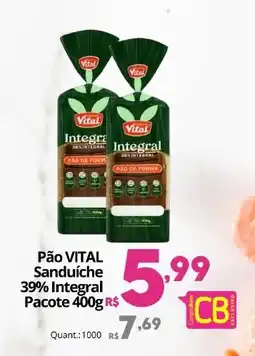 Althoff Supermercados Pão vital sanduíche 39% integral oferta