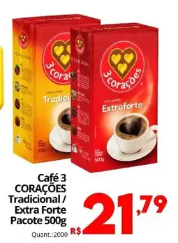 Althoff Supermercados Café 3 corações tradicional / extra forte oferta