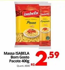 Althoff Supermercados Massa isabela bom gosto oferta