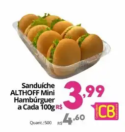 Althoff Supermercados Sanduíche althoff mini hambúrguer oferta