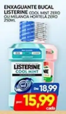 Enxaguante bucal listerine cool mint zero ou melancia hortelã zero